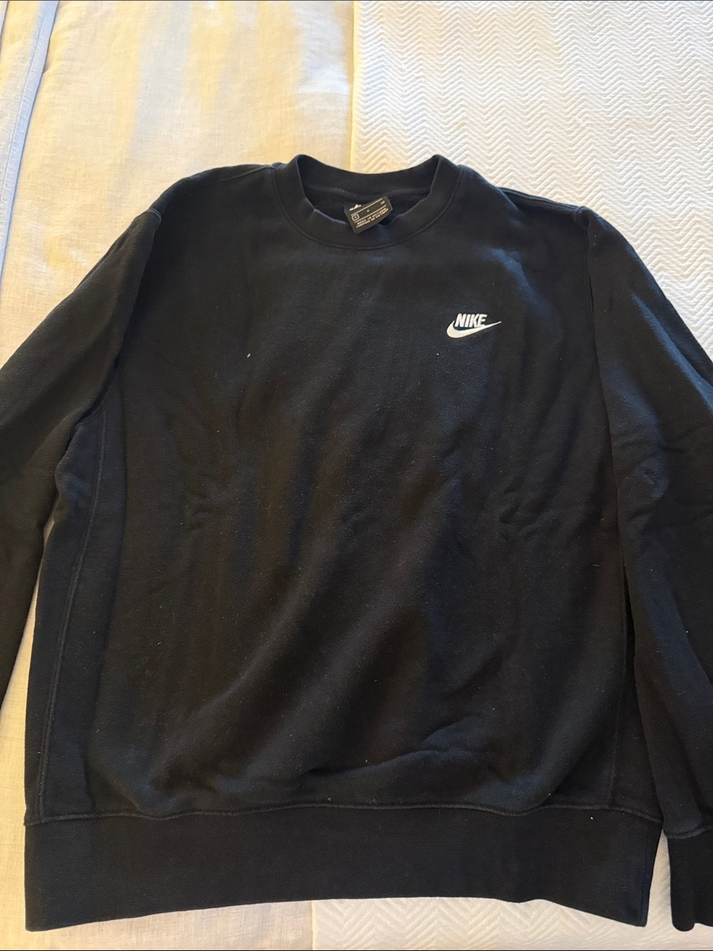 Nike Black Crewneck Sweatshirt with White Swoosh